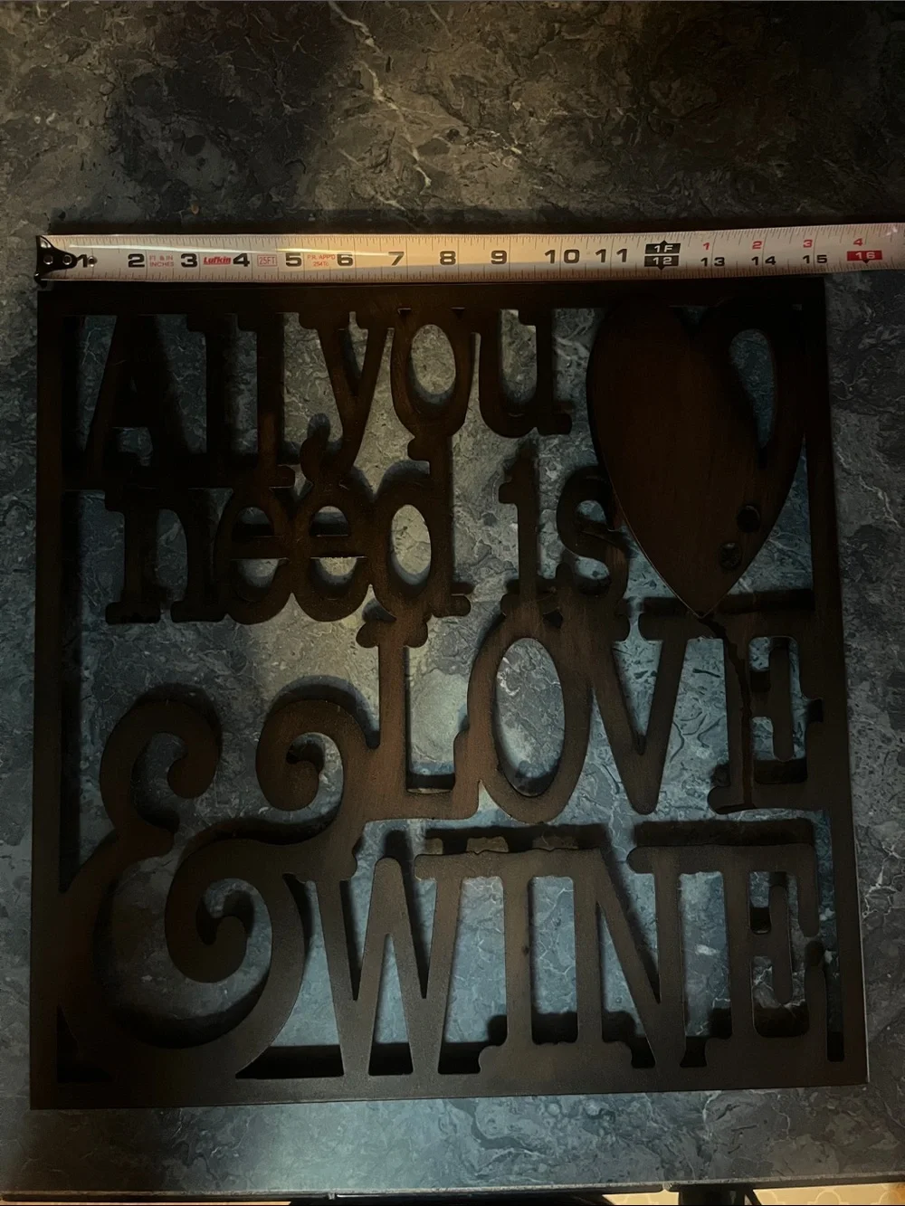 All You Need Is Love & Wine Black Metal Wall Art
